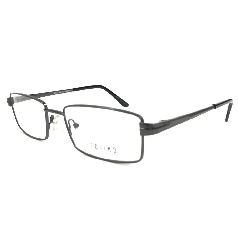 Casino Eyewear Eyeglasses Frames CB1121 SMOKE Gray Rectangle Wire Rim 54-18-140